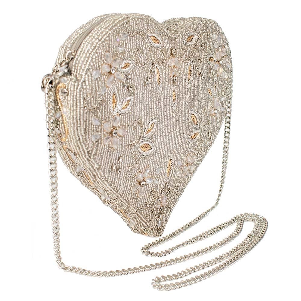 Mary Frances Gold Beaded Heart Clutch - Picture 4 of 8